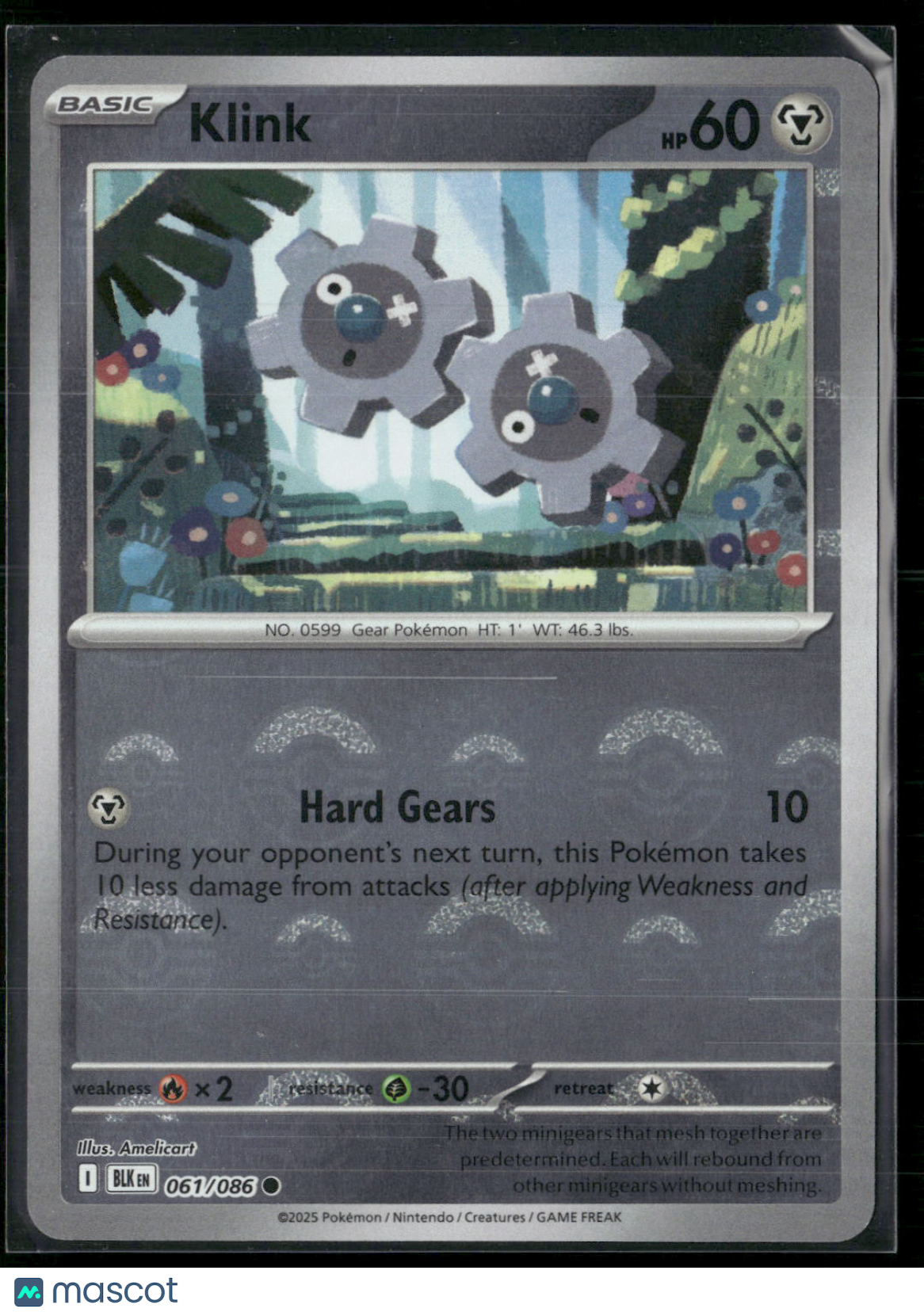 Klink #61/86 2025 Scarlet & Violet Black Bolt Holo Poke Ball Pattern