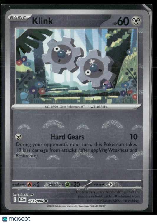 Klink #61/86 2025 Scarlet & Violet Black Bolt Holo Poke Ball Pattern