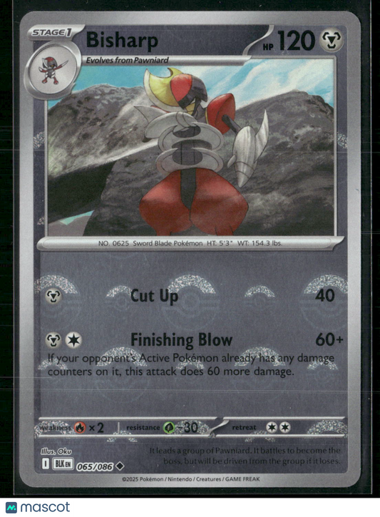 Bisharp #65/86 2025 Scarlet & Violet Black Bolt Holo Poke Ball Pattern