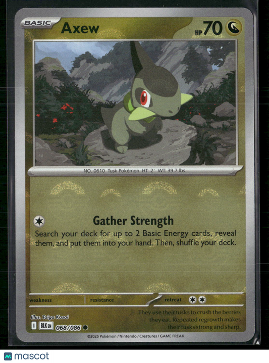 Axew #68/86 2025 Scarlet & Violet Black Bolt Holo Poke Ball Pattern