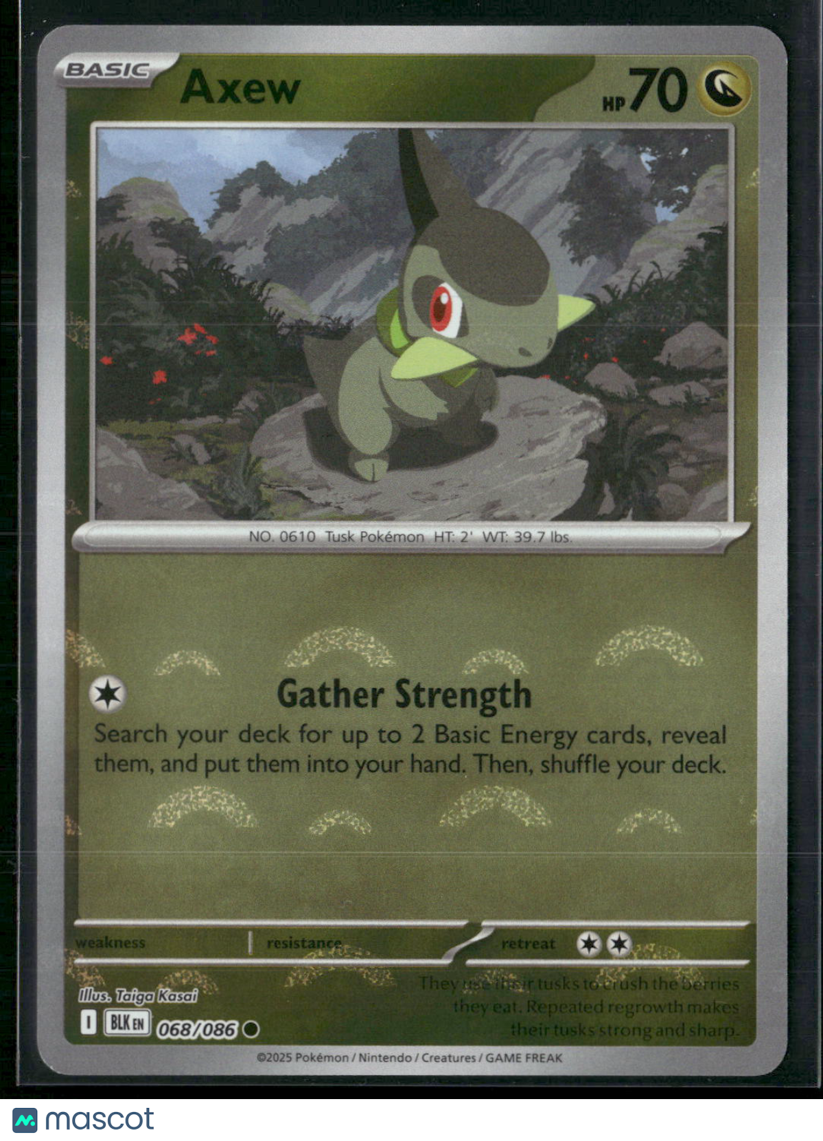 Axew #68/86 2025 Scarlet & Violet Black Bolt Holo Poke Ball Pattern