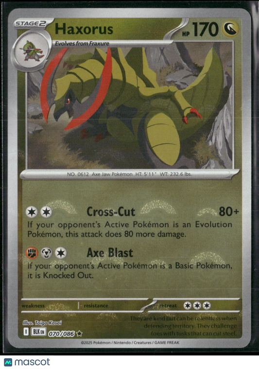 Haxorus #70/86 2025 Scarlet & Violet Black Bolt Holo Poke Ball Pattern