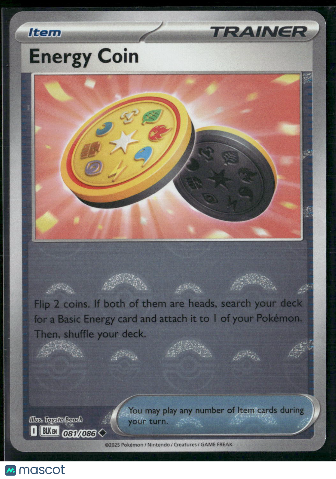 Energy Coin #81/86 2025 Scarlet & Violet Black Bolt Holo Poke Ball Pattern
