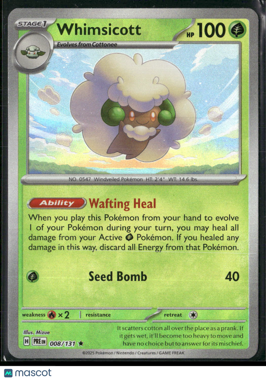 Whimsicott #8/131 2025 Prismatic Evolutions Pokeball