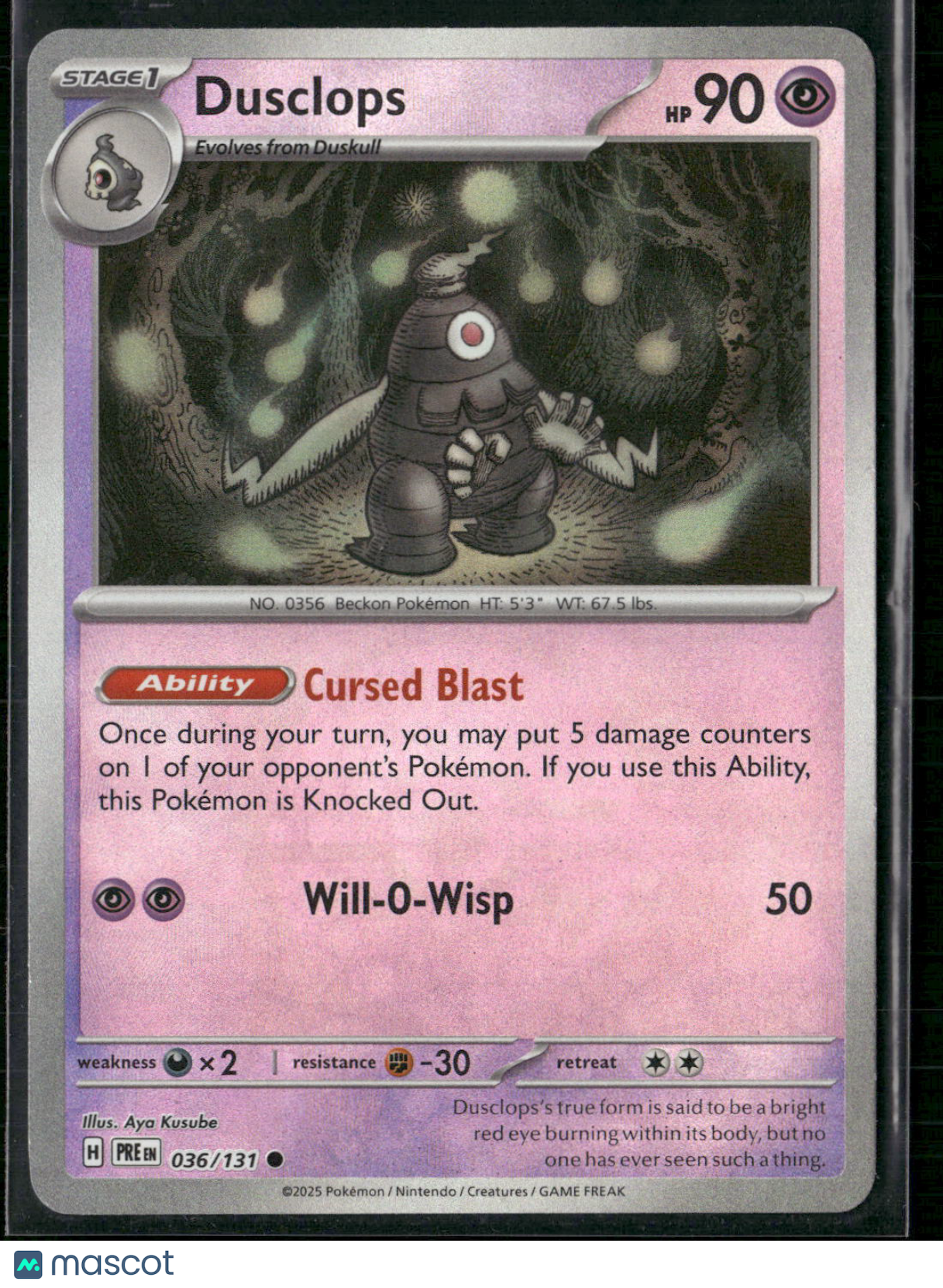 Dusclops #36/131 2025 Prismatic Evolutions Pokeball
