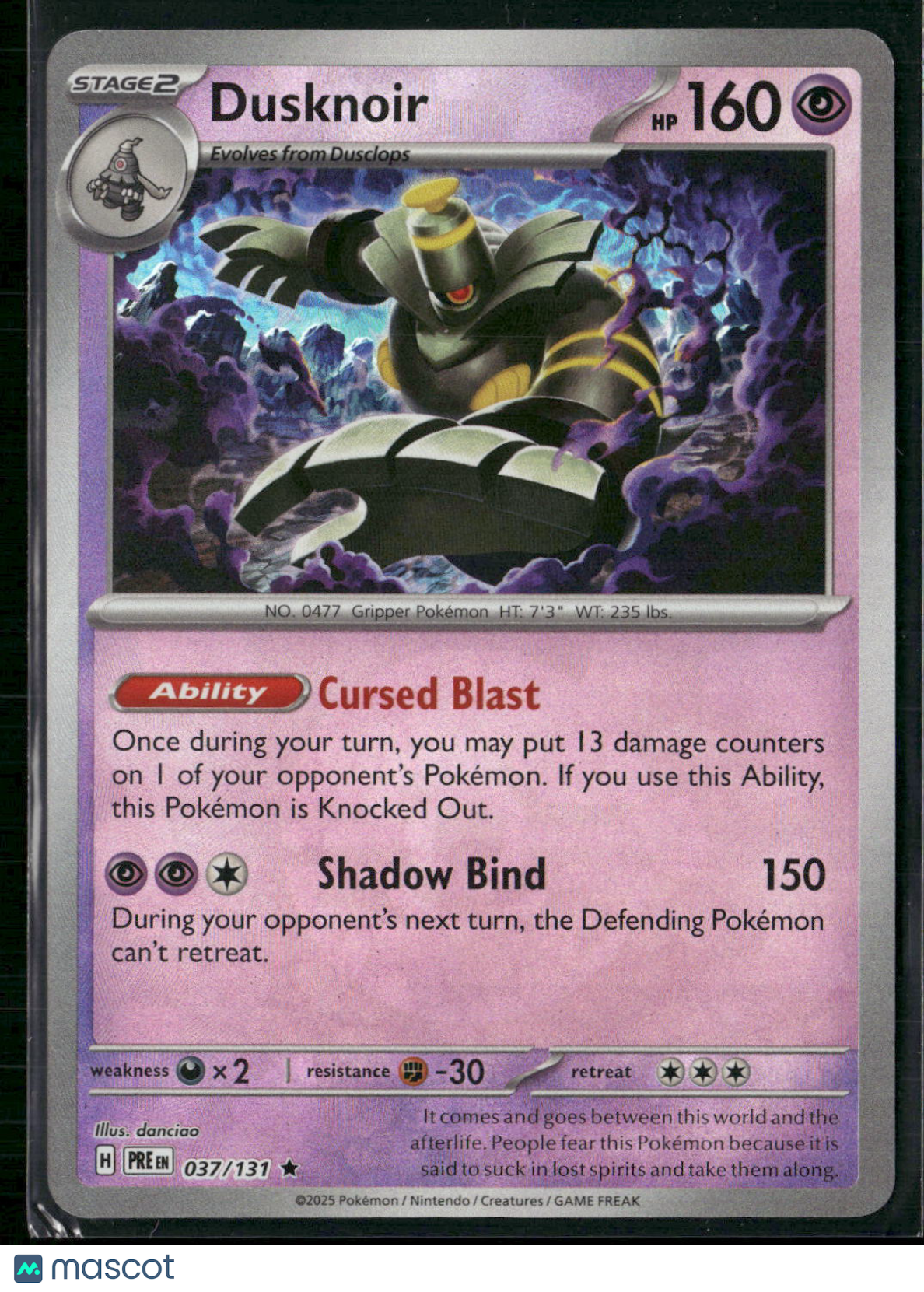 Dusknoir #37/131 2025 Prismatic Evolutions Pokeball