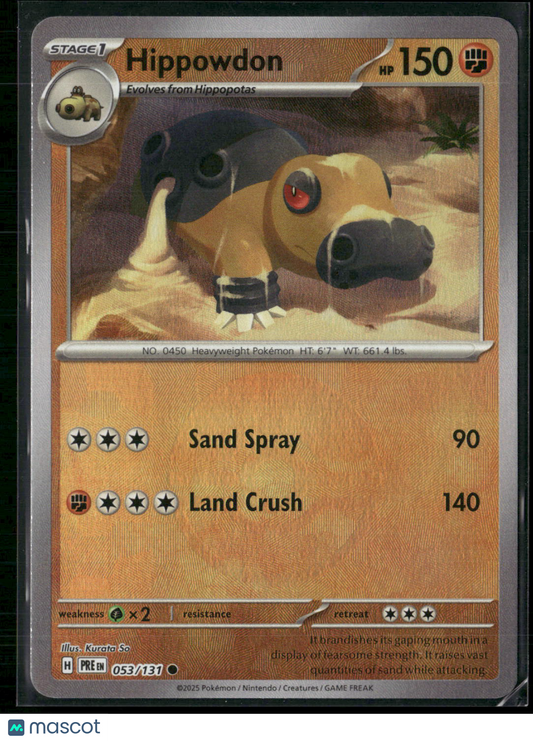 Hippowdon #53/131 2025 Prismatic Evolutions Pokeball
