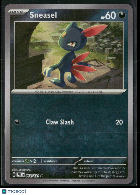 Sneasel #61/131 2025 Prismatic Evolutions Pokeball