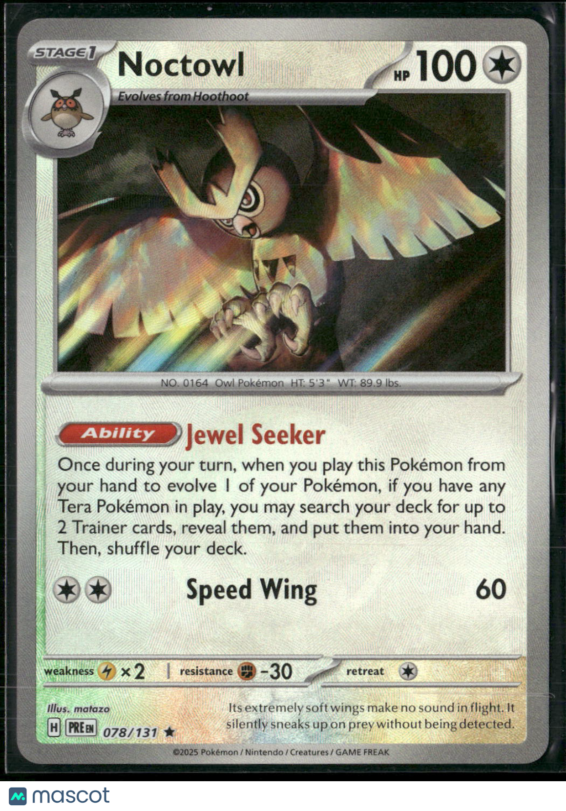 Noctowl #78/131 2025 Prismatic Evolutions Pokeball