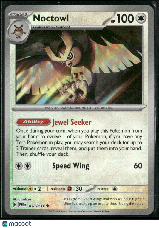 Noctowl #78/131 2025 Prismatic Evolutions Pokeball