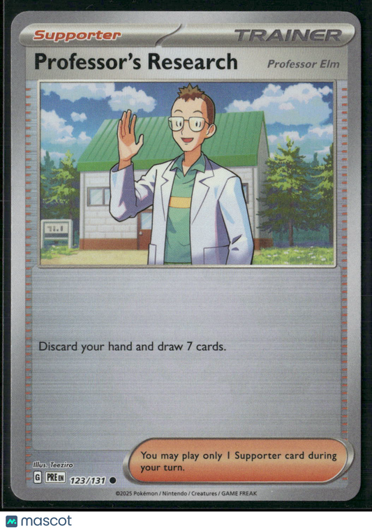 Professor's Research Professor Elm #123/131 2025 Prismatic Evolutions Pokeball