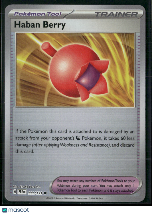 Haban Berry #111/131 2025 Prismatic Evolutions Pokeball