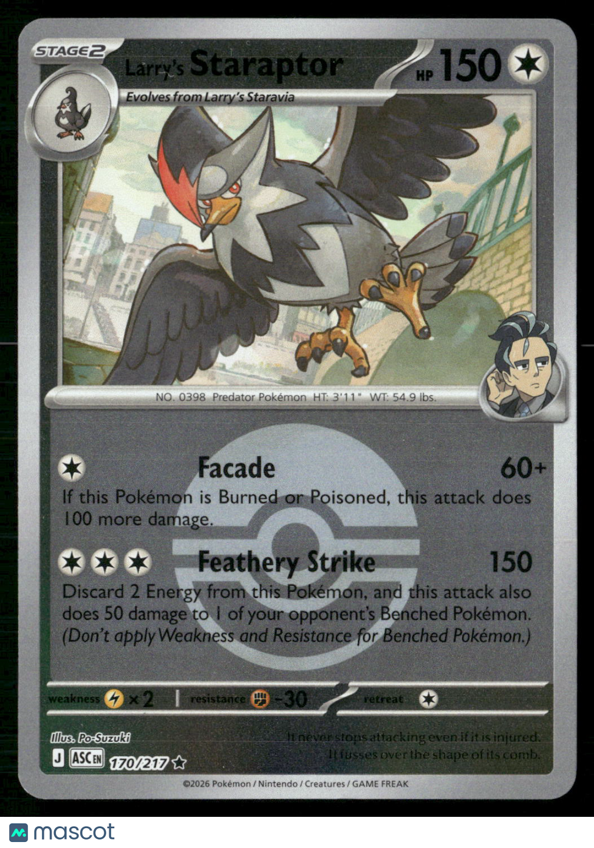 Larry's Staraptor 170/217 2026 Mega Ascended Heroes Poke Ball Reverse Holo