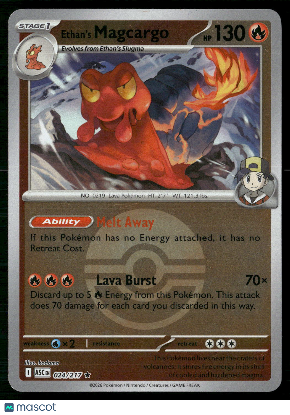 Ethan's Magcargo #24/217 2026 Mega – Ascended Heroes Poke Ball Reverse Holo