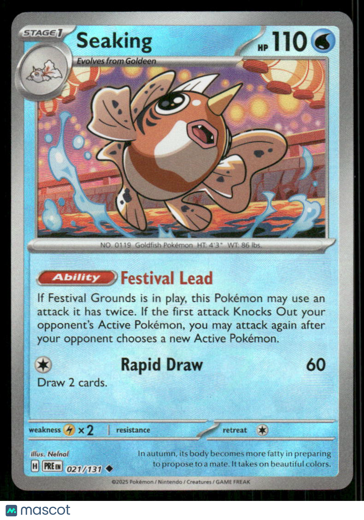Seaking #21/131 2025 Prismatic Evolutions Poke Ball Reverse Holo