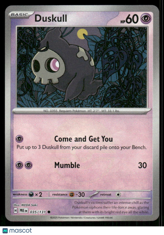 Duskull #35/131 2025 Prismatic Evolutions Poke Ball Reverse Holo