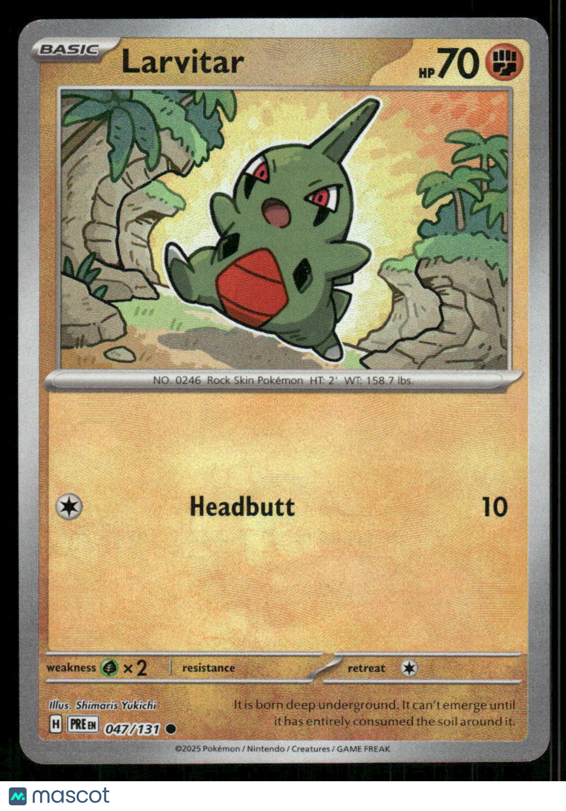 Larvitar #47/131 2025 Prismatic Evolutions Poke Ball Reverse Holo
