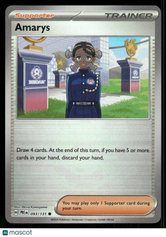 Amarys #93/131 2025 Prismatic Evolution Poke Ball Reverse Holo