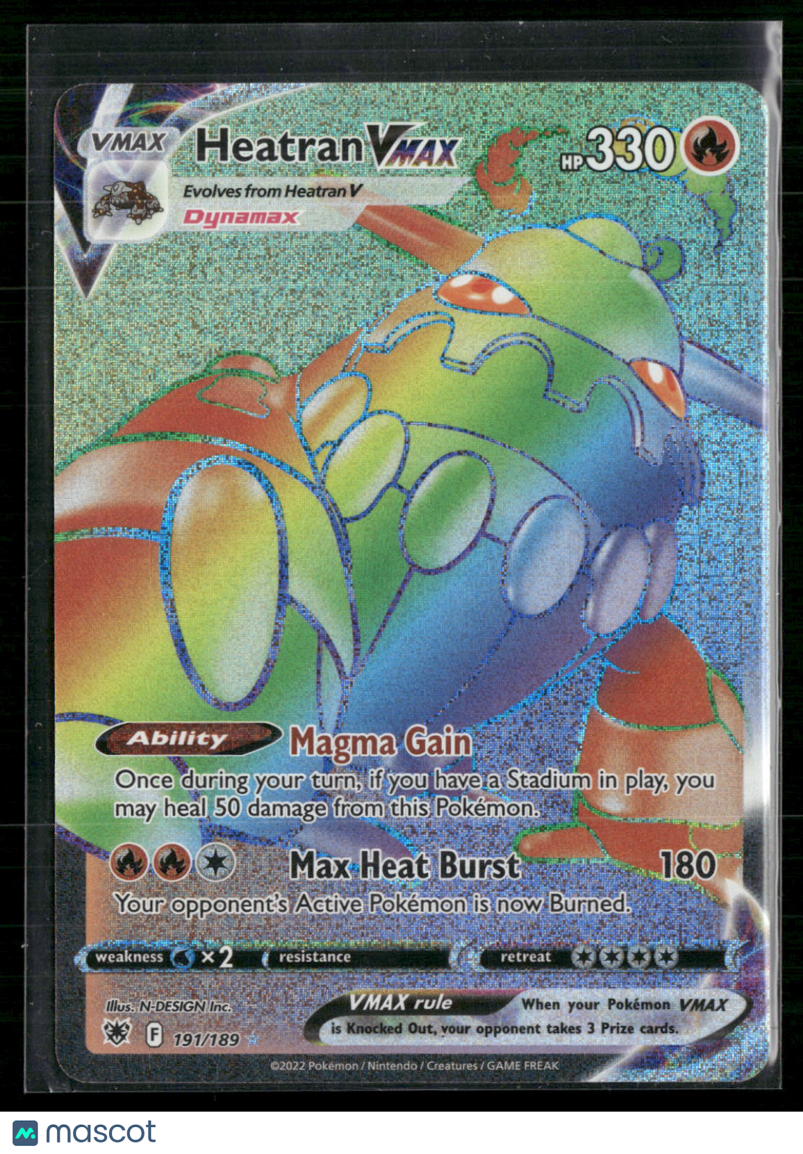 Heatran VMAX #191/189 2022 Astral Radiance Rainbow