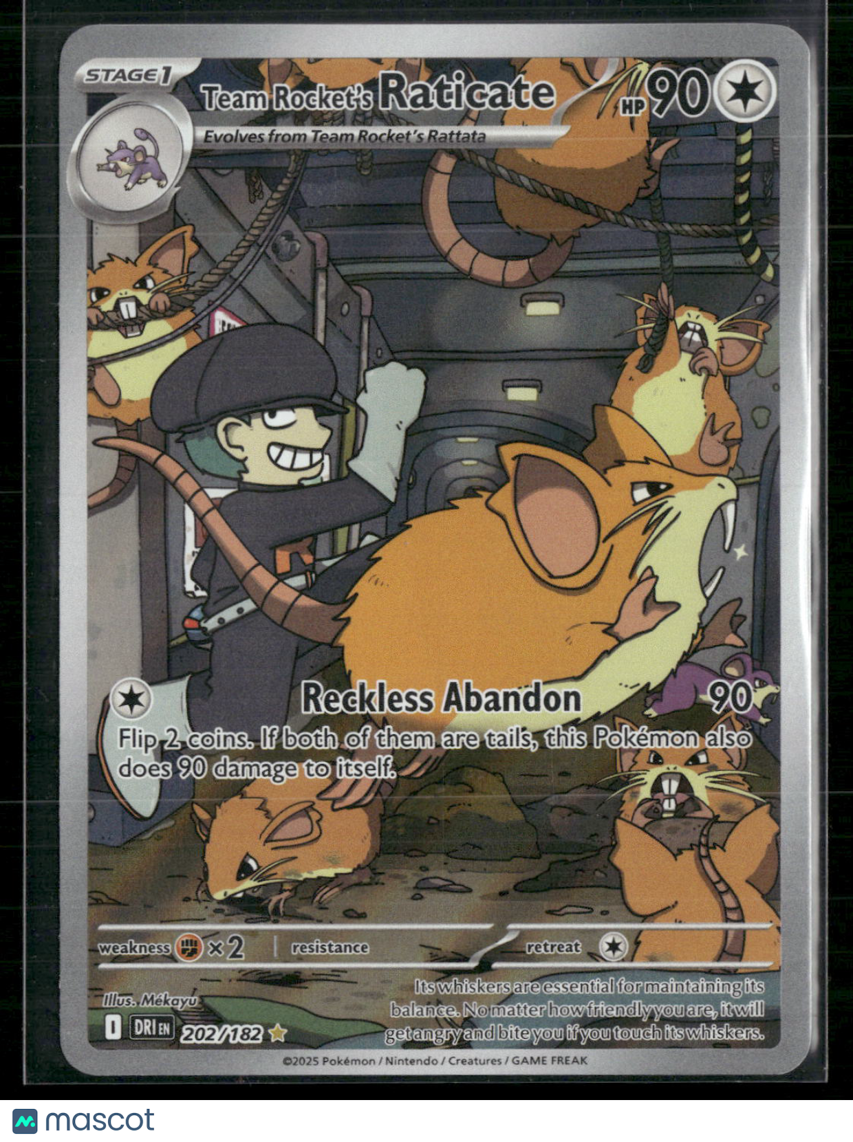 Team Rocket's Raticate #202/182 Sv10: Destined Rivals Holo
