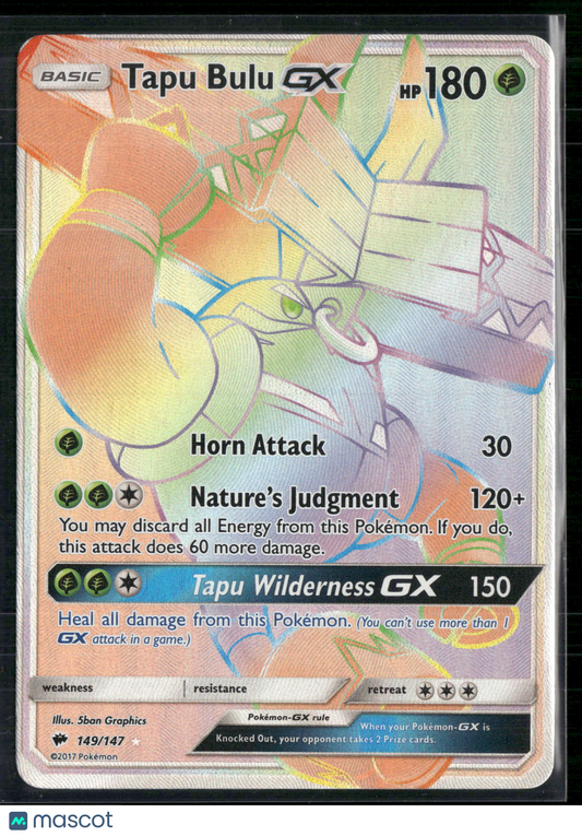 Tapu Bulu GX #149/147 2017 Burning Shadows Rainbow