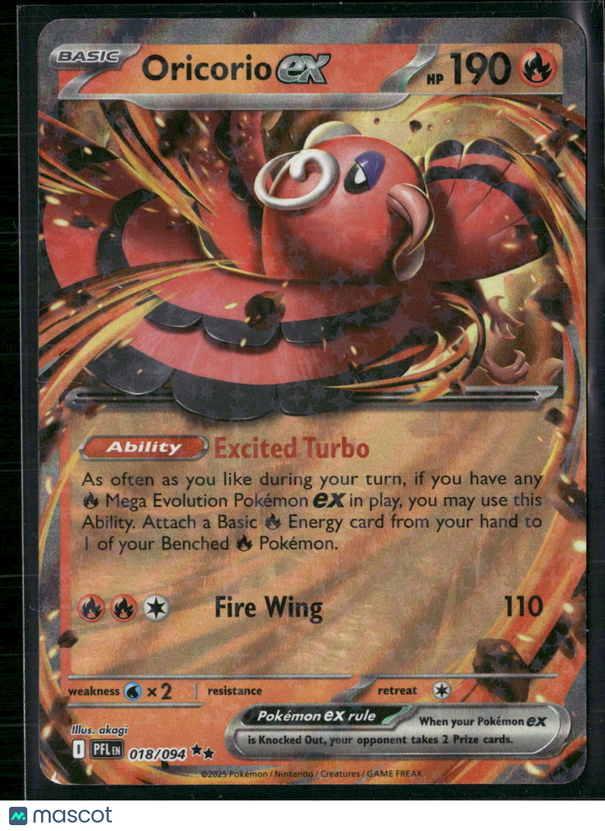 Oricorio EX #18/94 2025 Scarlet & Violet Phantasmal Flames Holo