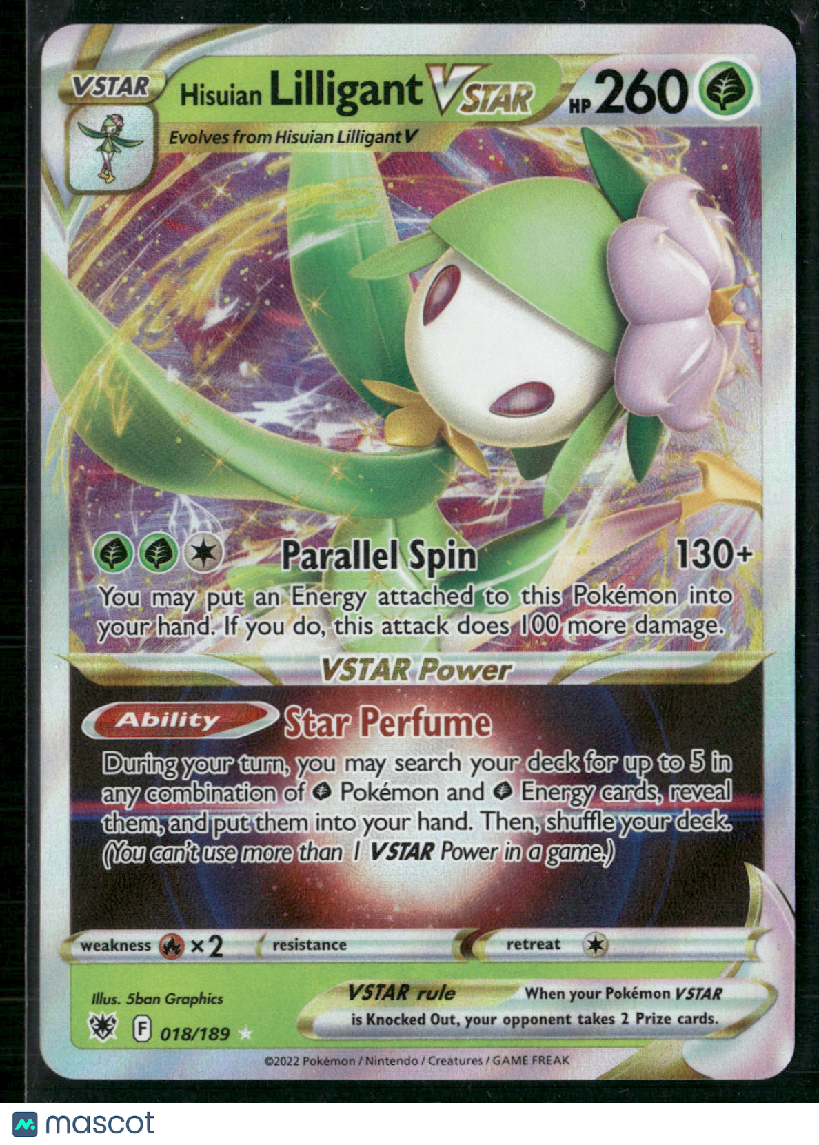 Hisuian Lilligant VSTAR #18/189 2022 Astral Radiance Holo