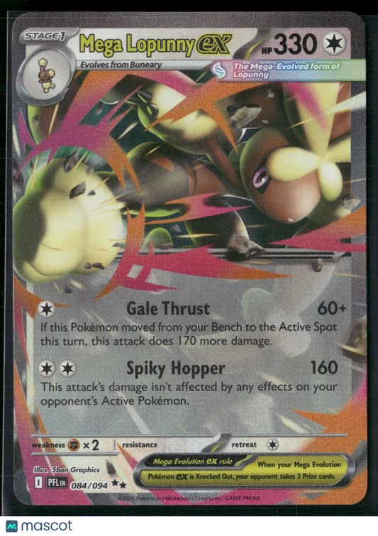 Mega Lopunny EX #84/94 2025 Mega Evolution – Phantasmal Flames Holo