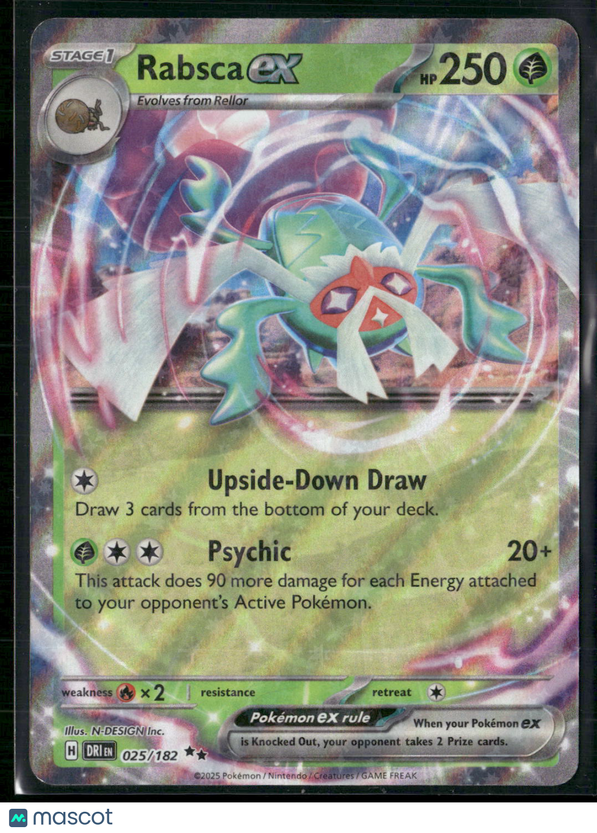 Rabsca EX #25/182 2025 Scarlet & Violet Black Bolt Holo