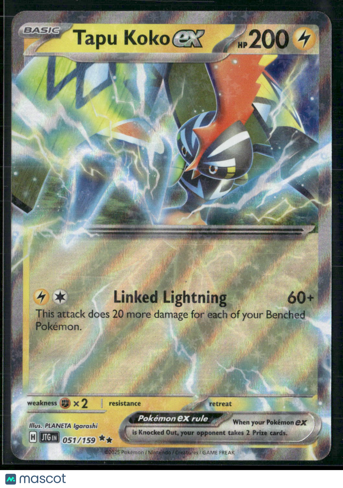 Tapu Koko EX #51/159 2025 Journey Together Holo