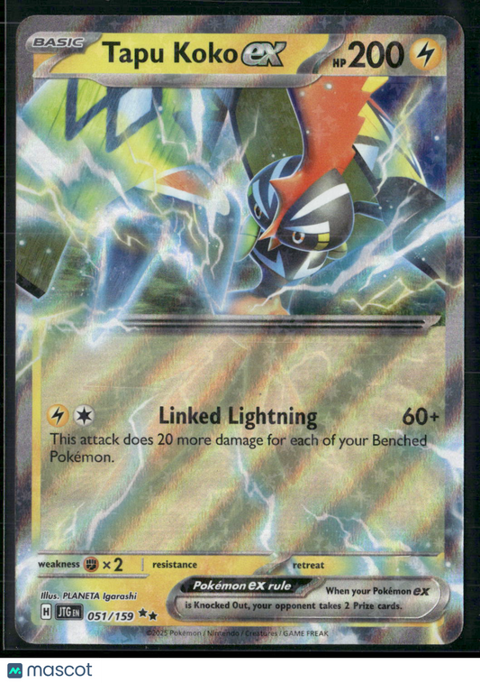 Tapu Koko EX #51/159 2025 Journey Together Holo