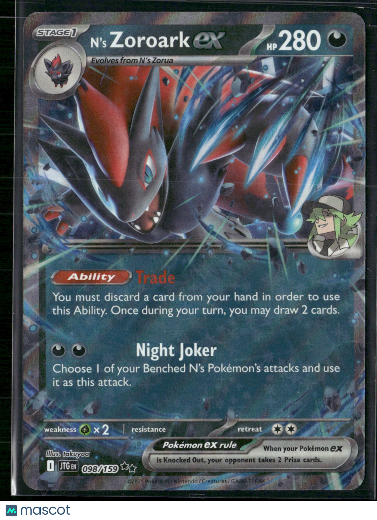 N'S Zoroark EX #98/159 2025 Journey Together Holo