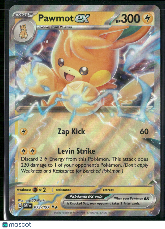 Pawmot EX #73/197 2023 Obsidian Flames Holo