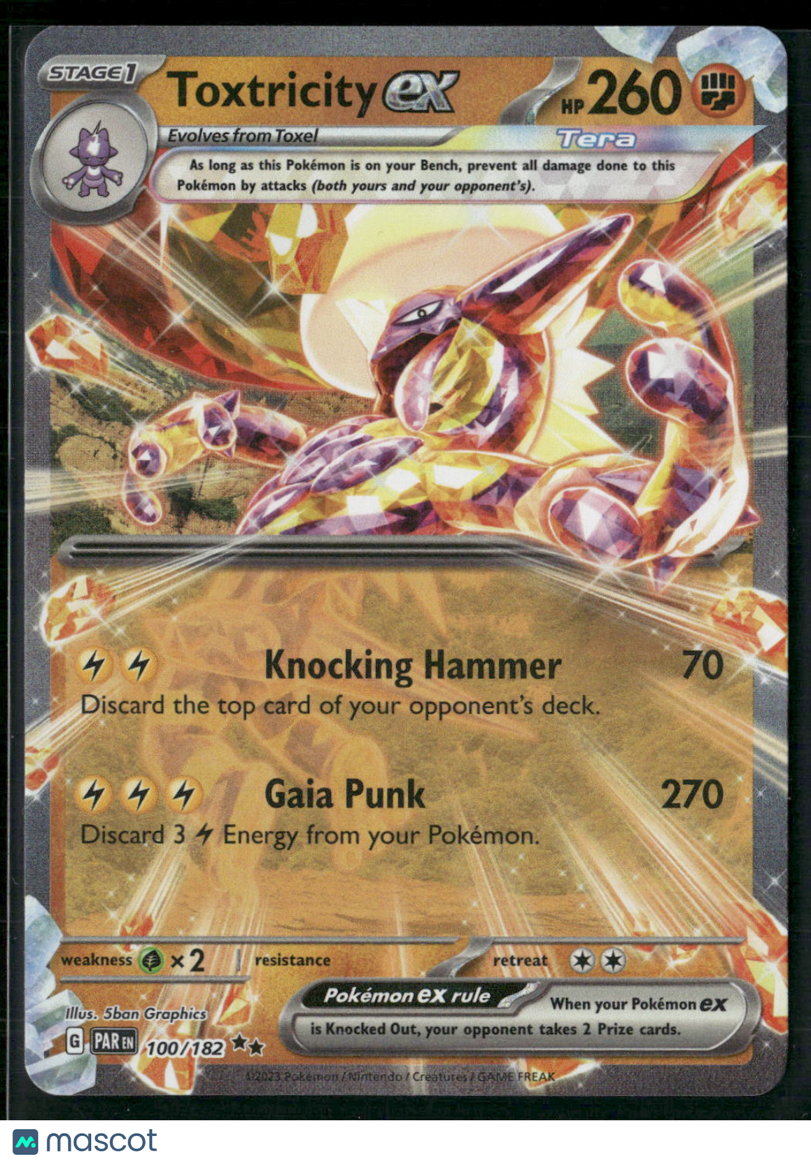Toxtricity EX #100/182 2023 Paradox Rift Holo