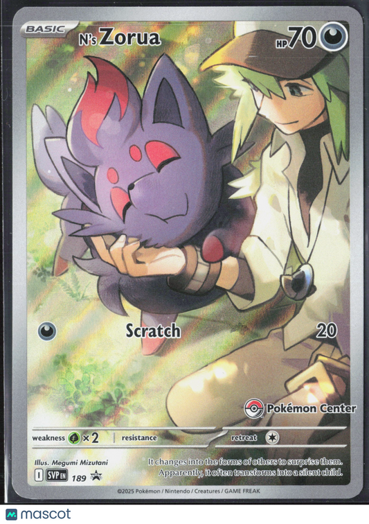 N'S Zorua EN 189 2025 Scarlet & Violet Promo Holo (Pokemon Center Exclusive)