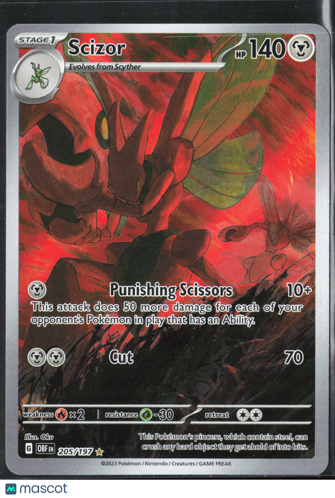 Scizor #205/197 2023 Obsidian Flames Holo