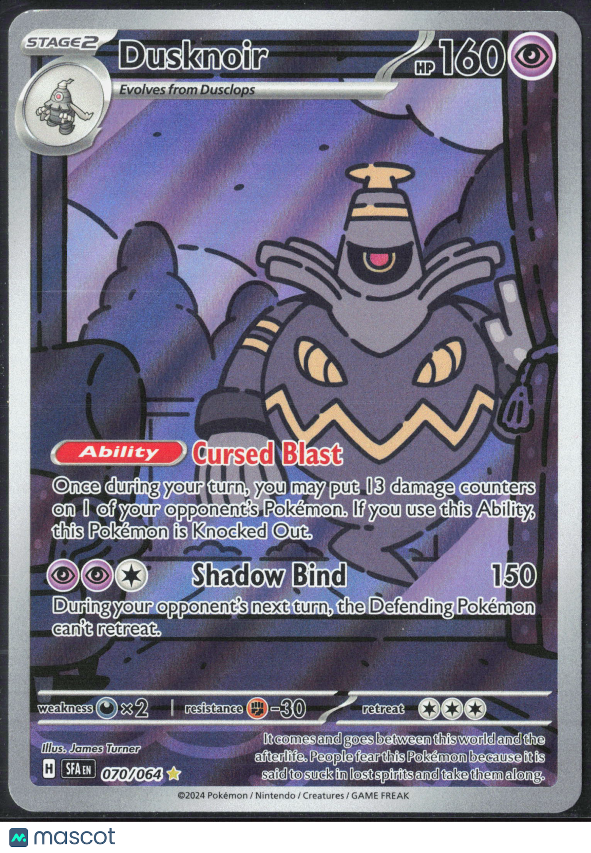 Dusknoir #70/64 2024 Shrouded Fable Holo