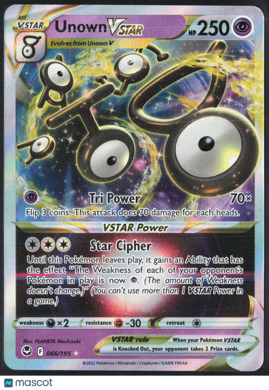 Unown VSTAR #66/195 2022 Silver Tempest Holo