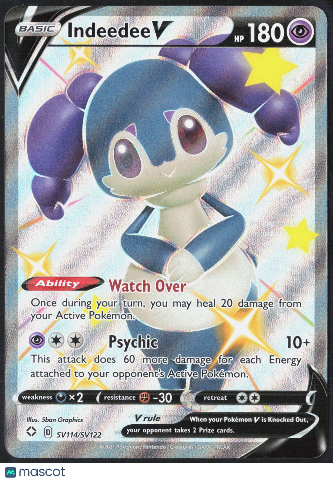 Indeedee V #SV114/SV122 2021 Shining Fates Holo
