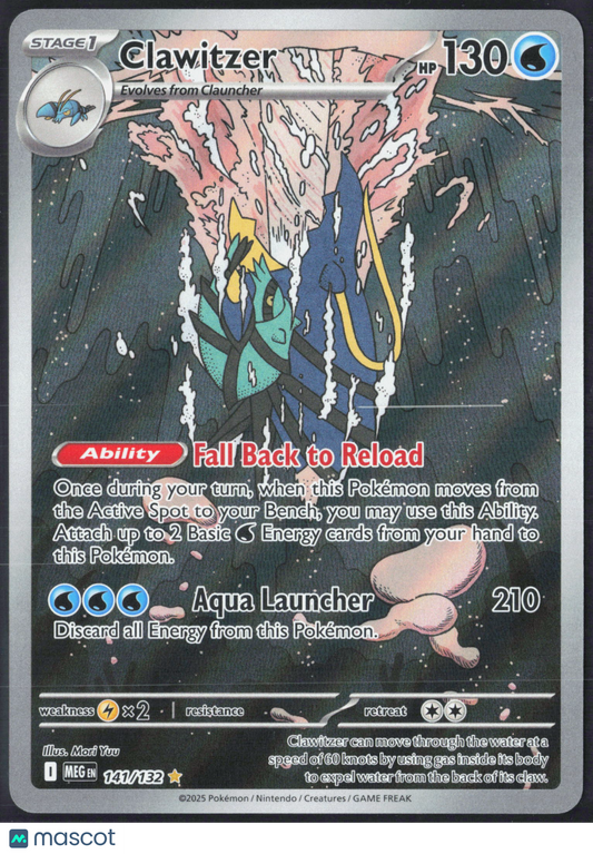 Clawitzer #141/132 2025 Mega Evolution Holo
