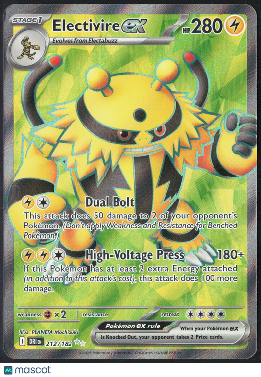 Electivire EX #212/182 2025 Black Bolt Holo