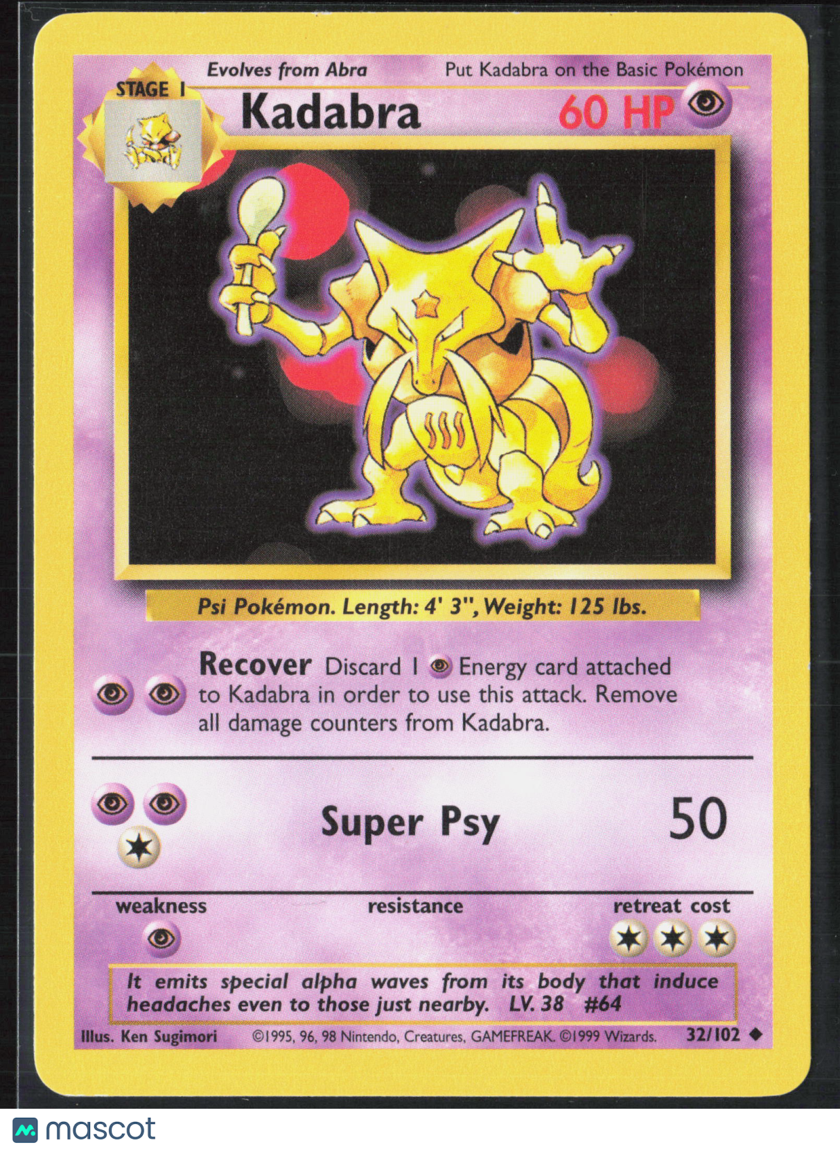 Kadabra #32/102 1999 Base Set