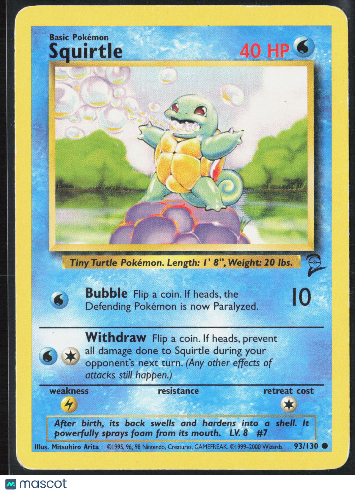 Squirtle #93/130 2000 Base Set 2