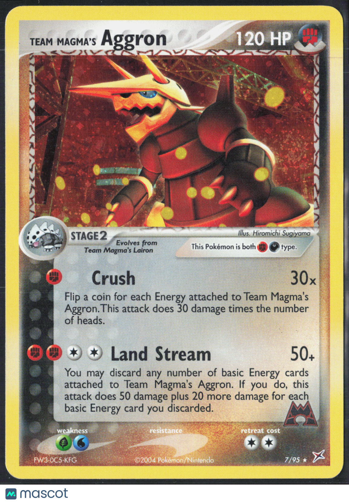 Team Magma's Aggron #7/95 2004 EX Team Magma vs Team Aqua Holo