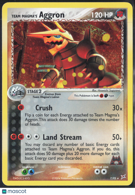 Team Magma's Aggron #7/95 2004 EX Team Magma vs Team Aqua Holo