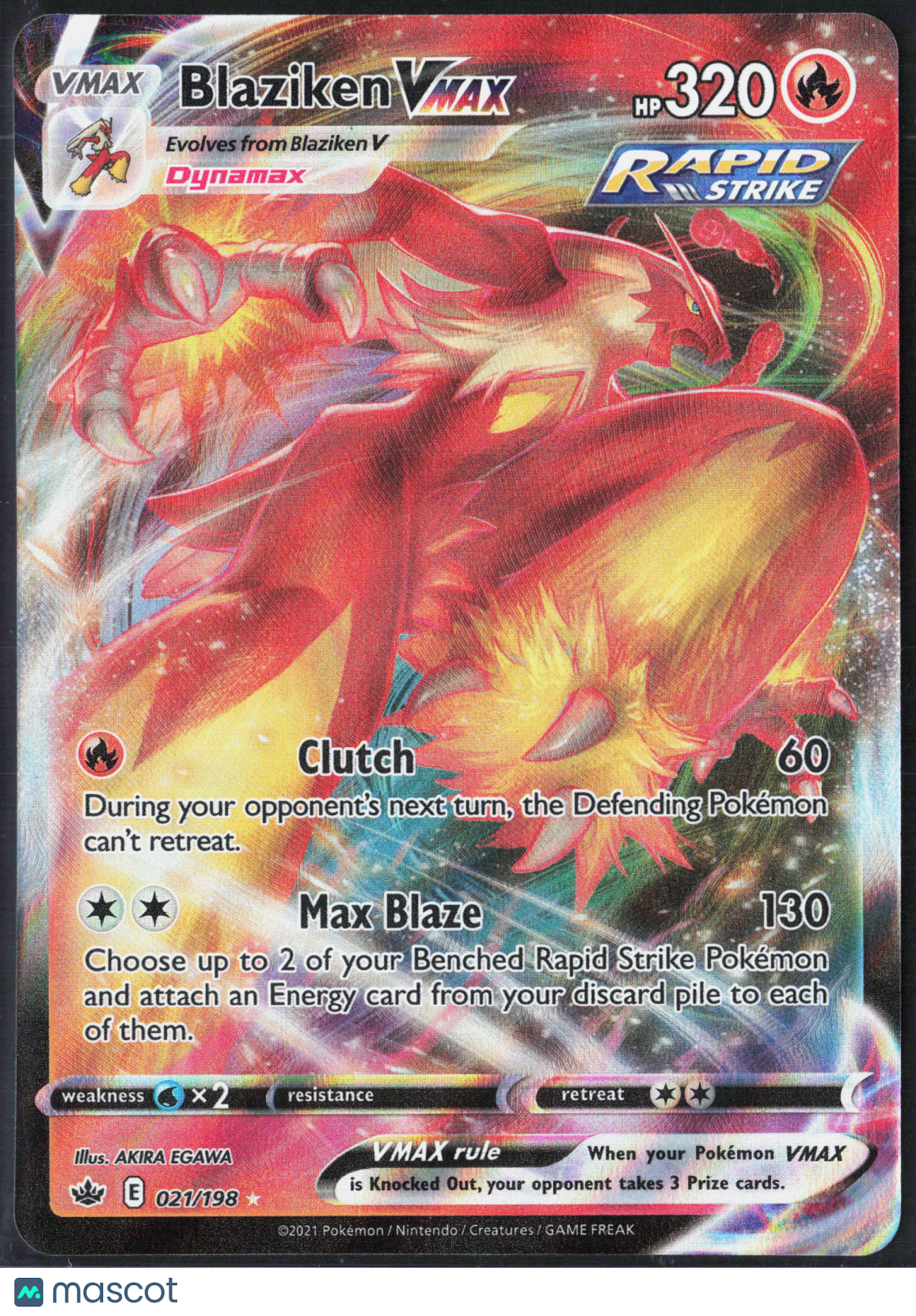 Blaziken VMAX #21/198 2021 Chilling Reign Holo
