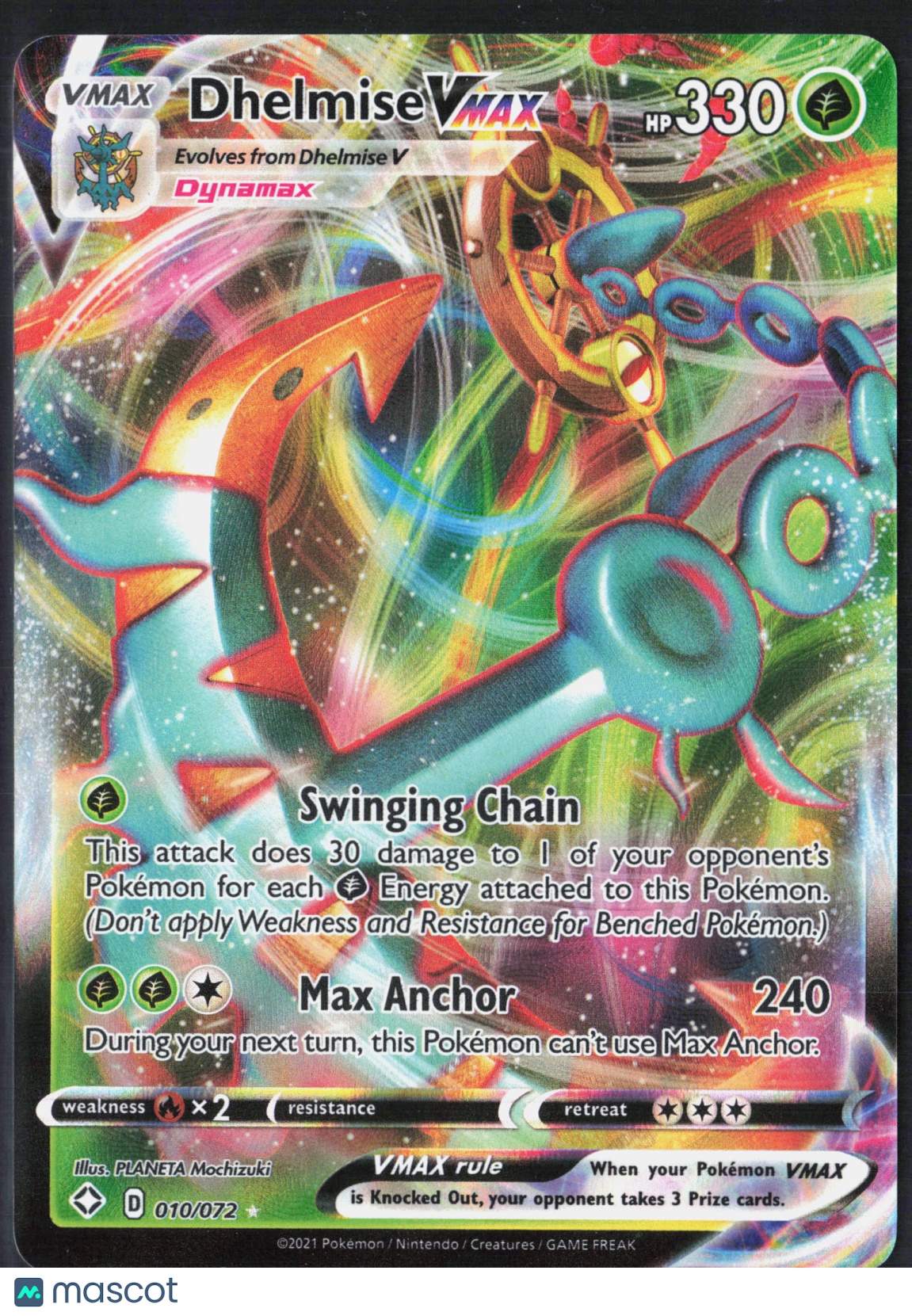 Dhelmise VMAX #10/72 2021 Shining Fates Holo