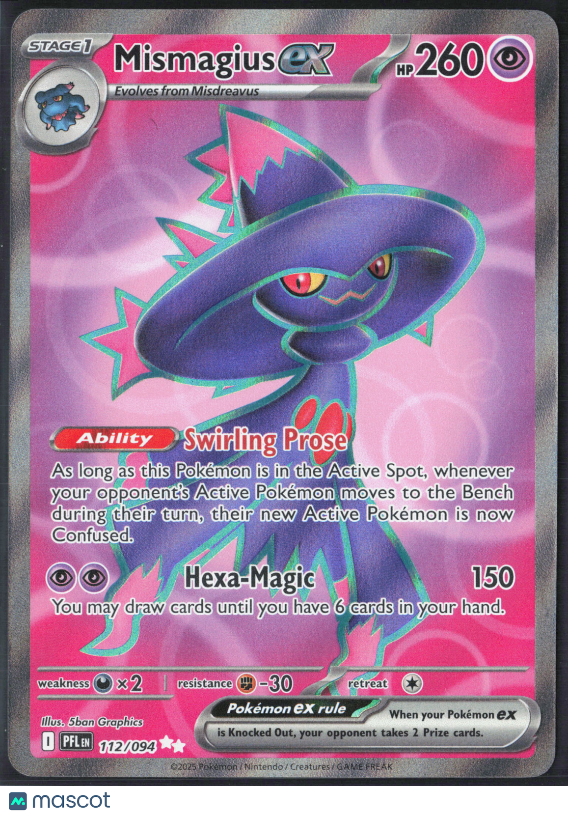 Mismagius EX #112/94 2025 Mega Evolution – Phantasmal Flames Holo