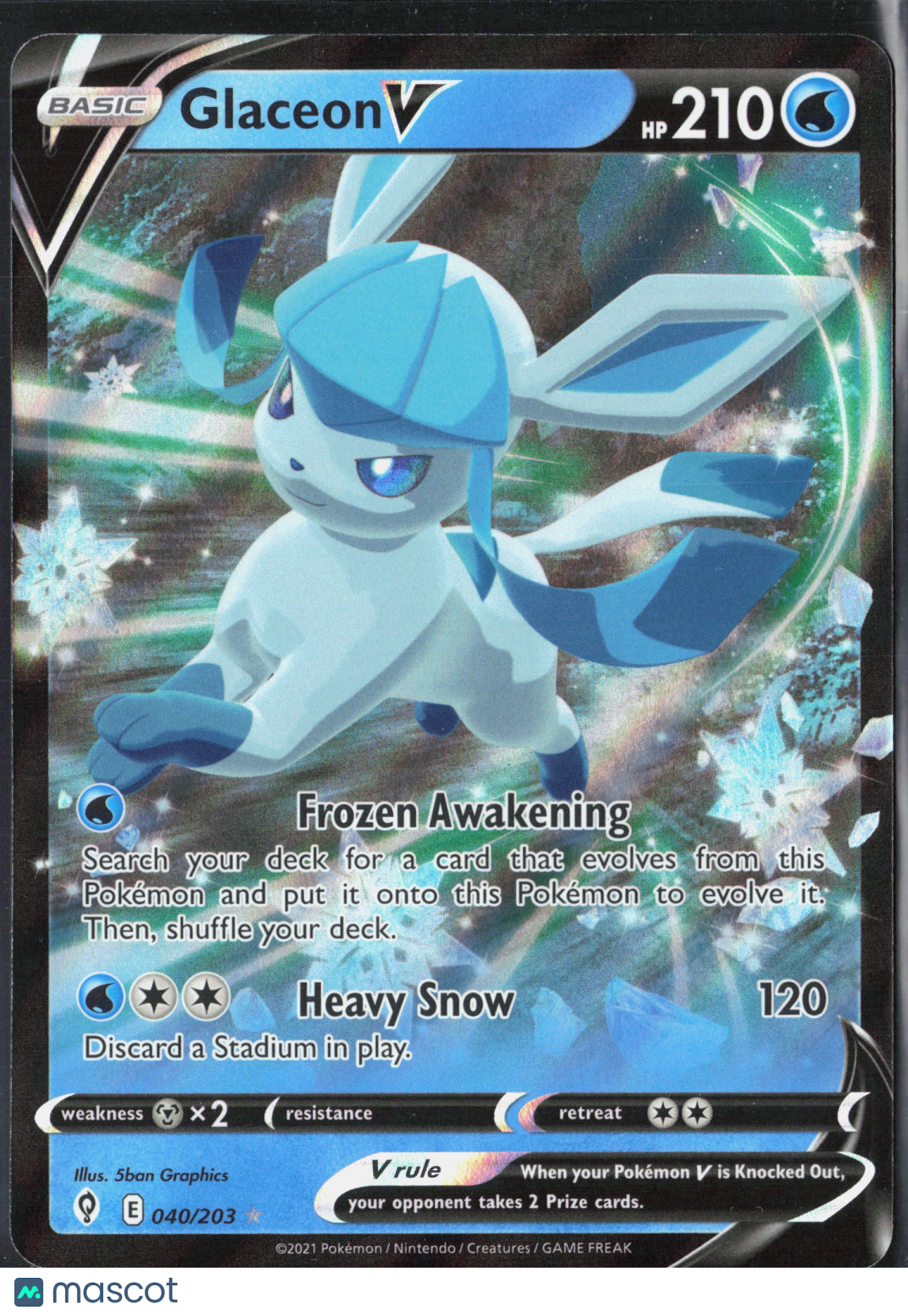 Glaceon V #40/203 2021 Evolving Skies Holo