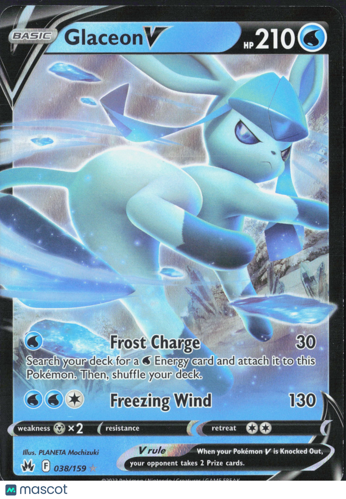 Glaceon V #38/159 2023 Crown Zenith Holo